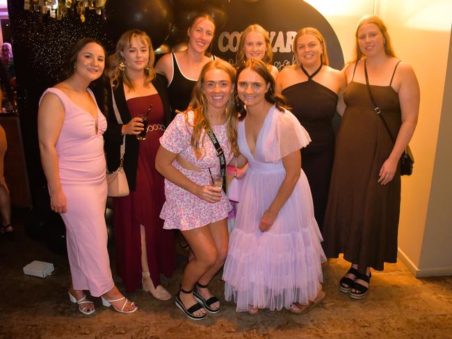 The A Grade Netball Team having a great night at the Cowwarr Saints Football &amp; Netball Club Golden Gala Ball 2024. Picture: Jack Colantuono