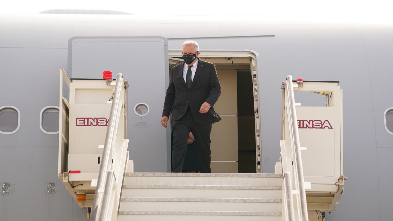 Australian Prime Minister Scott Morrison arrives in Rome for the G20. Picture: Adam Taylor