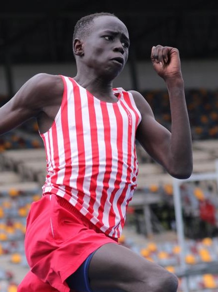 Gout Gout at his first ever meet for Ipswich Grammar School as a Year 7 student. Picture: Quest