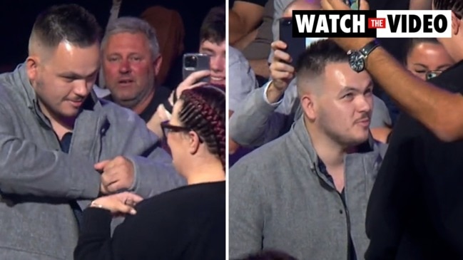 Man nearly botches public proposal at Tszyu fight