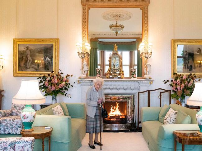 Britain's Queen Elizabeth II waits to meet with new Conservative Party leader and Britain's Prime Minister-elect at Balmoral Castle in Ballater, Scotland, on September 6, 2022. Picture: Jane Barlow / AFP.