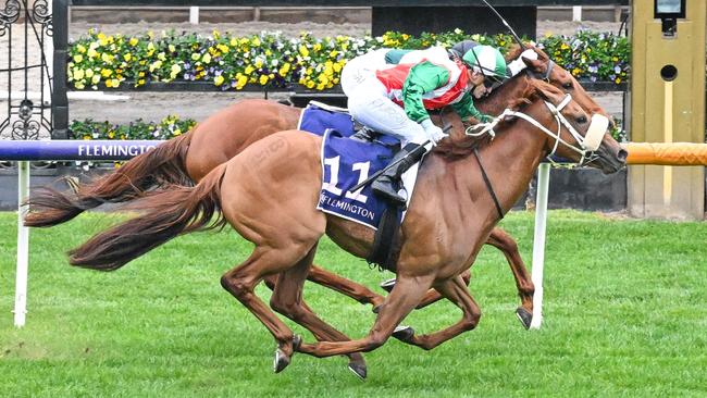 Craig launched late at Rise At Dawn but just missed. Picture: Picture: Reg Ryan/Racing Photos via Getty Images