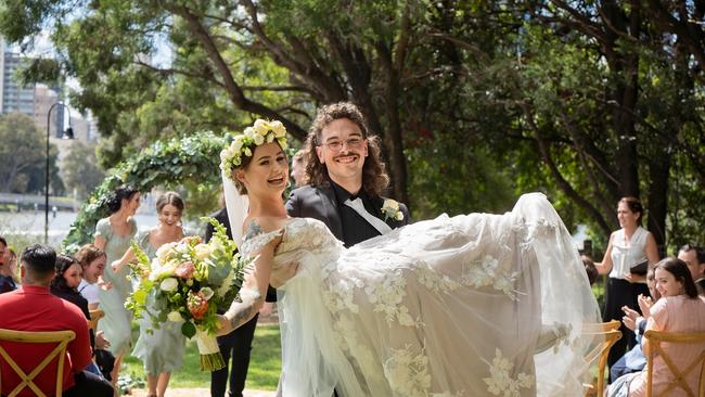 Gabrielle Stehn-Prewett and Noah Loria kept their wedding celebrations under $10k. Pictures: Romana Saehang