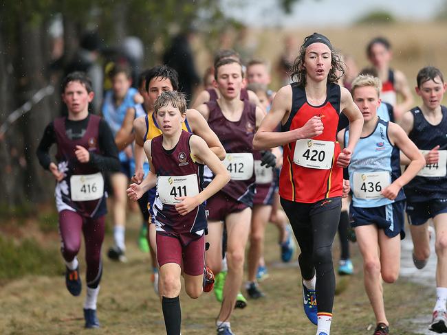 School Sport Australia cross country championships at Rokeby. Boys 13 year old race. Picture: SAM ROSEWARNE.