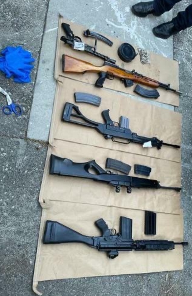 Assault rifles were seized during the raids. Picture: Supplied