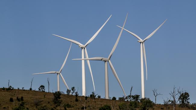 The 66 wind turbines to be built at Rye Park in NSW will be higher than the Sydney Harbour Bridge. Picture: Dominic Elsome