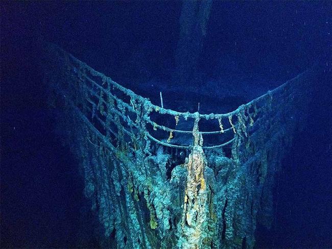 Photos of the sunken Titanic wreck captured by explorers on board the OceanGate Titan, which sold submersible expeditions for $US250K. A trial is now underway. Picture: OceanGate/Facebook