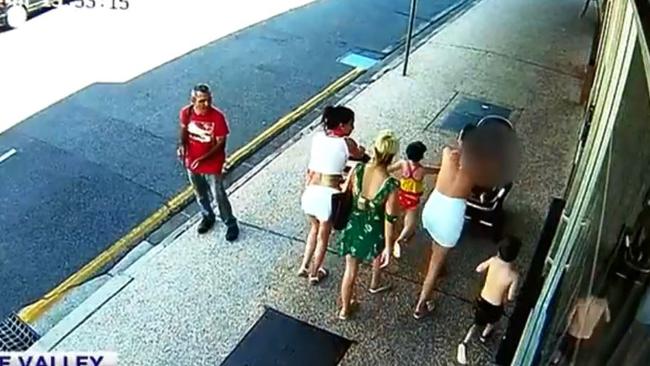 CCTV got some of the alleged group on Brisbane’s streets. Picture: Channel 7.