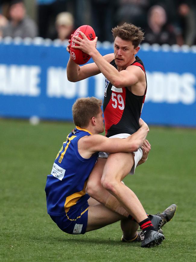 Aaron Heppell, who previously played at VFL level for Essendon, is back for GFL second semi-final. Picture: Michael Klein