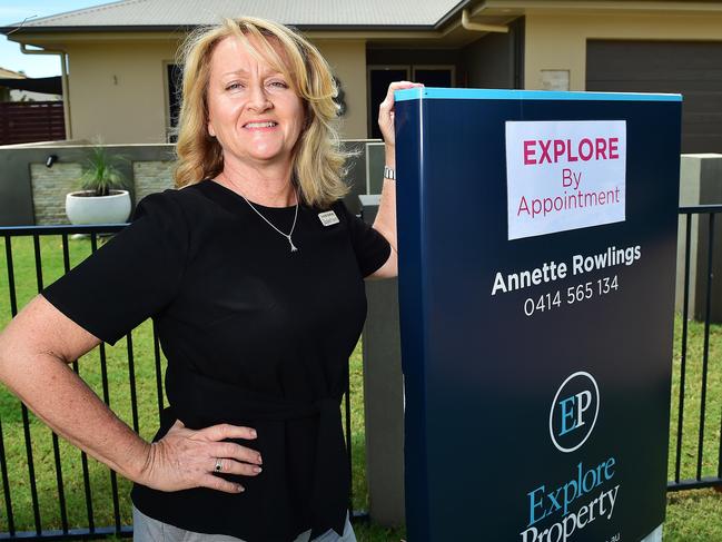 Explore Property sales agent Annette Rowlings outside one of her latest properties for sale in Idalia. Picture: Shae Beplate.