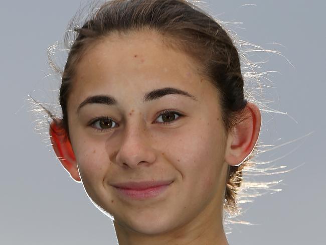 Junior Sports Star nominee. Teen soccer prodigy Nia Stamatopoulos is kicking goals at state and national level. 13th September.  Thornbury, Melbourne.Picture : George Salpigtidis