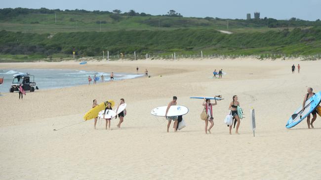 Beachgoers were asked to leave Maroubra Beach at 9am. Picture: Jeremy Piper