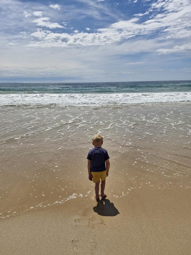 Samuel at Ulladulla beach. Picture: Christine Maiden, Victoria.