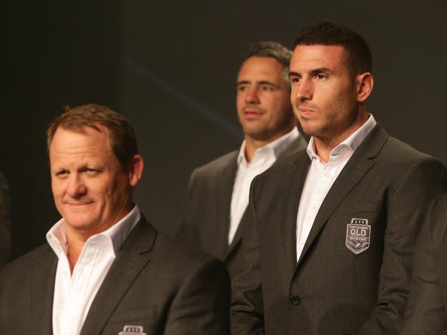 Darius Boyd (R) has backed Kevvie Walters (L) to take over the Broncos. Picture: Peter Wallis