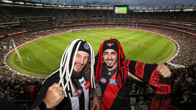 Aidan McGillivray and Andrew Saad enjoy the match from the stands. Picture : Ian Currie