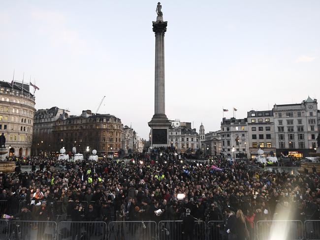 Thousands turned out for a candlelit vigil at Trafalgar Square. Picture: Carl Court/Getty Images