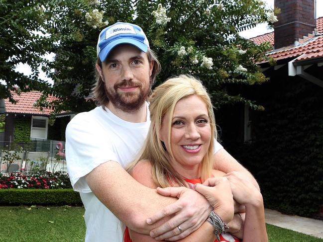 Mike and Annie Cannon-Brookes at their former home in Centennial Park. Picture: James Croucher