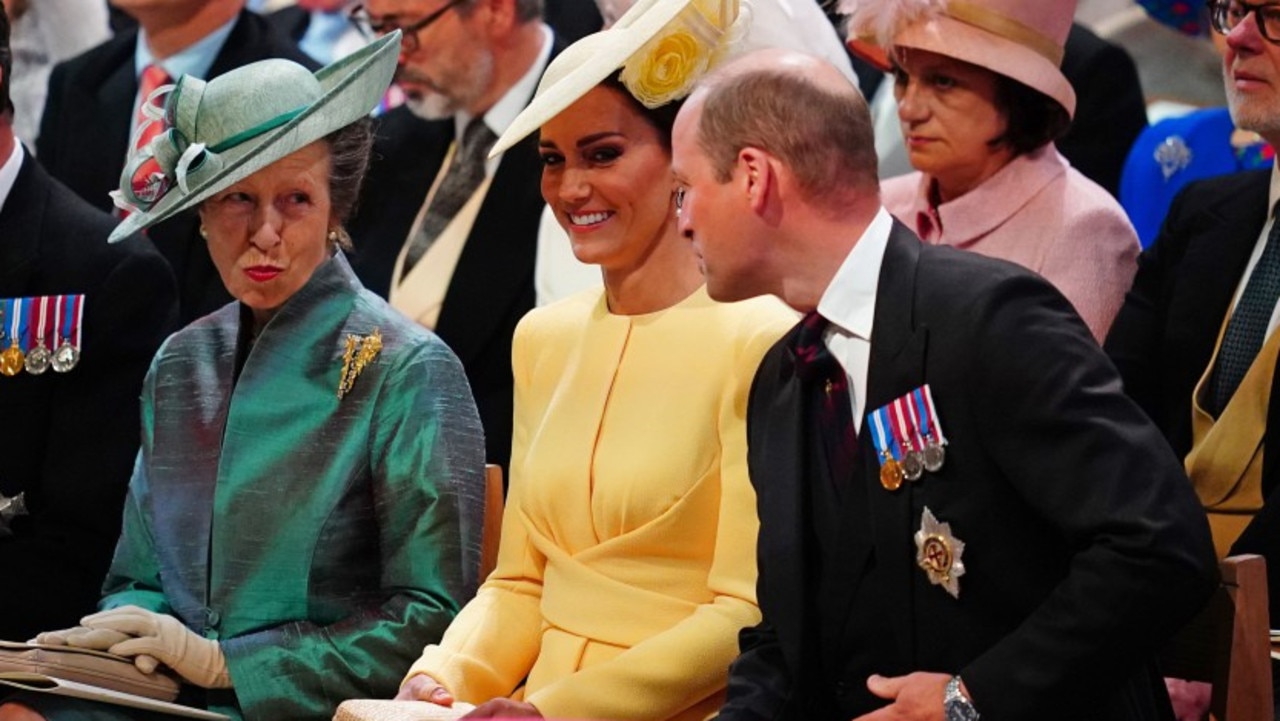 Princess Anne, Kate and Prince William during the late Queen's Platinum Jubilee. Picture: Victoria Jones – WPA Pool/Getty Images