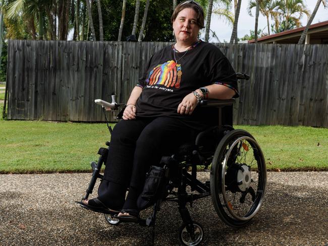 Disability pensioner and mother Bailey Weams is struggling to pay her family's electricity bills amid soaring prices. Picture: Lachie Millard