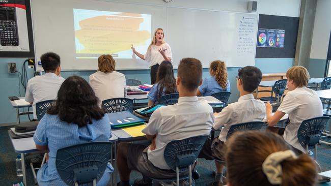 Ms Mauger instructs her maths class. Picture Jay Town