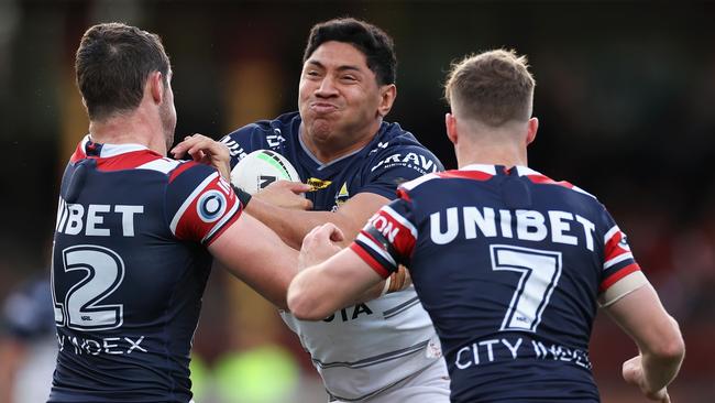 Taumalolo played against the Roosters. Photo by Cameron Spencer/Getty Images