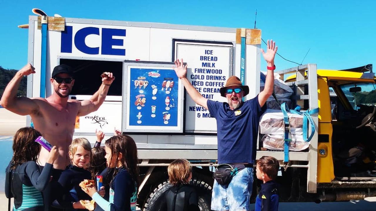 Chris Hemsworth was spotted holidaying at Rainbow Beach.