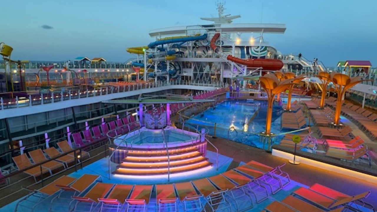 Utopia of the Seas at night. Picture: Supplied