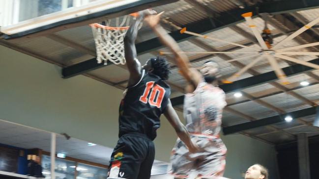 RedCity Roar's Merveil Nkongolo rejects this layup from Spartan Kon Anguik for the top play of the week in round four.