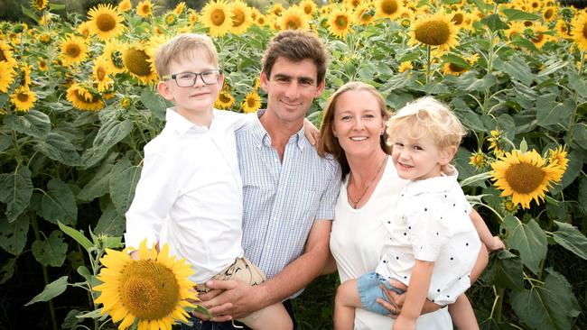 Will, Luke, Jess, and John Micallef at Camden Valley Farm. Picture: Kyah Lee Stauffer