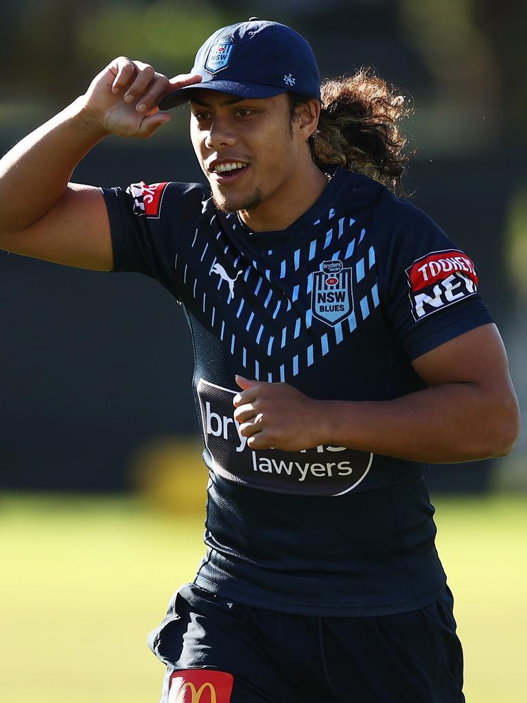 Jarome Luai will be wearing the same T-shirt as Carter to support Falls. Picture: Getty Images.