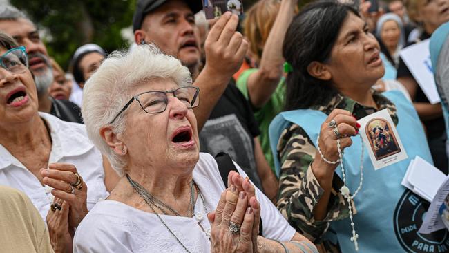 The archbishop of the City of Buenos Aires Jorge Garcia Cuerva led a mass for the health of the Pope: 'Francis needs us to pray for him'. (Photo by Luciano Gonzalez/Anadolu via Getty Images)