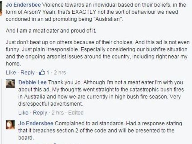 Upset ... Complaints on the Meat and Livestock Australia page.