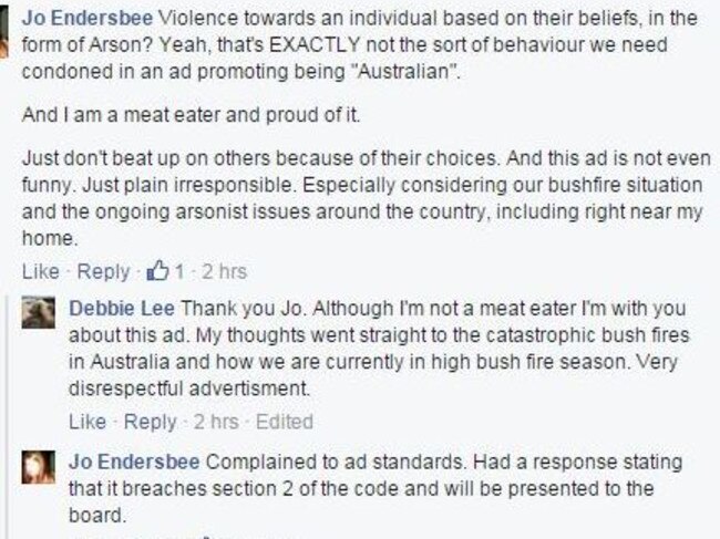 Upset ... Complaints on the Meat and Livestock Australia page.