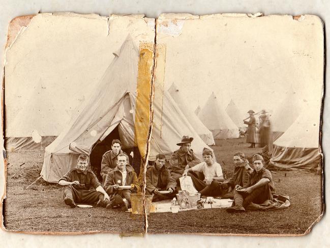 “A photo of my uncle Norman who I never knew. It was taken on March 24, 1915 (handwritten on the back) at Liverpool, presumably, Holsworthy or Moorebank. It shows Corporal. Norman Wilson (seated third from the right) with his ‘mates’ in camp prior to deployment to the Middle East and Gallipoli. He also served on the Western Front. He did return from the War but like so many young men and women who served this nation, he was never young again.” Picture: Supplied by Peter Sherlock