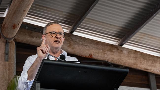 Prime Minister Anthony Albanese called our opponents of the Voice in a speech at the Garma Festival on Saturday. Photo: Tamati Smith/Getty Images