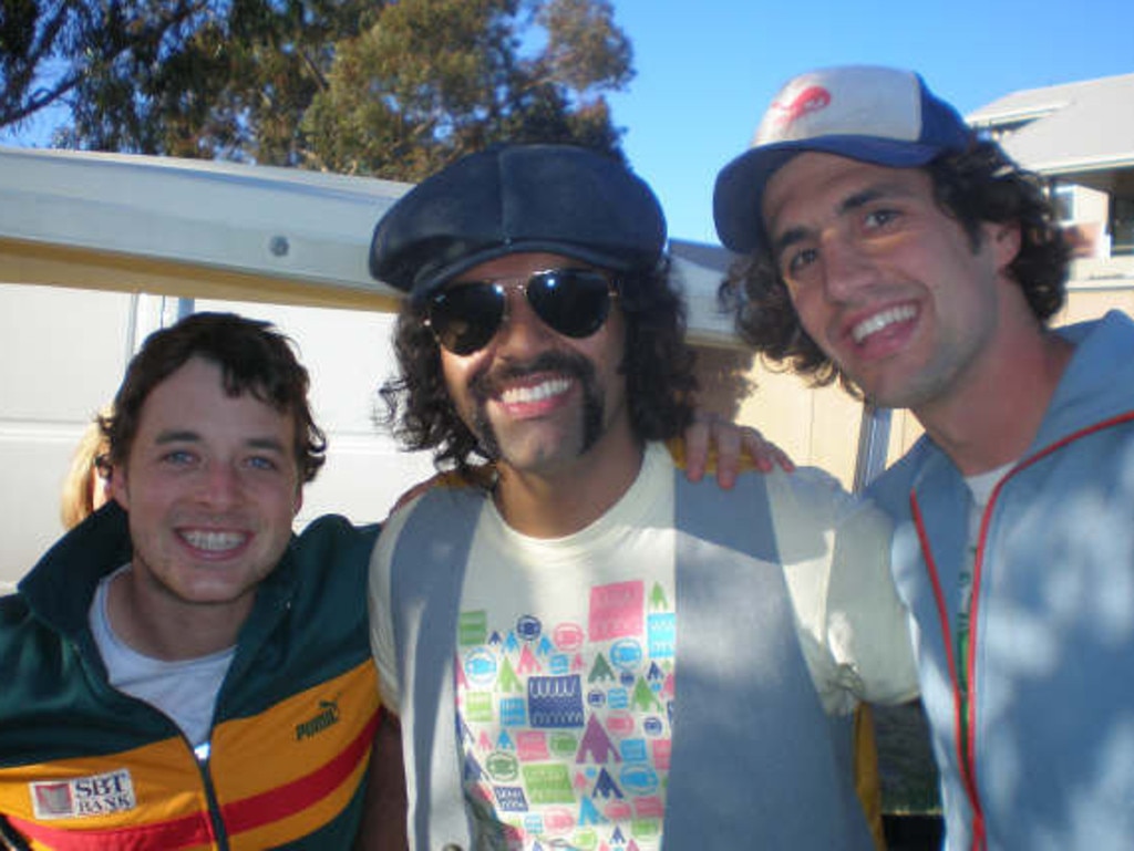 Tarang, pictured with Hamish and Andy, said community is so important. Picture: Supplied