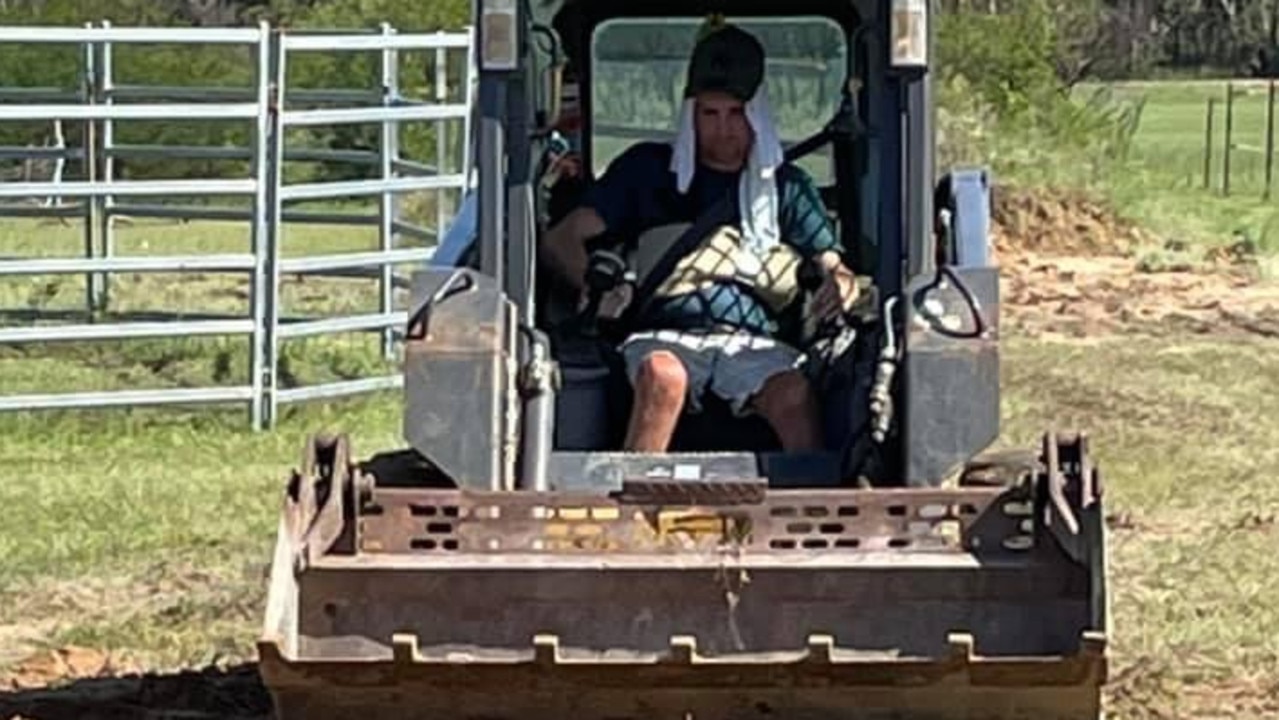 Tye Angland doing some earthmoving. Photo: Facebook