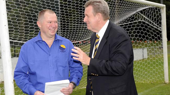 Darren Sprod (left) pictured with former NSW Premier Barry O’Farrell in 2011.