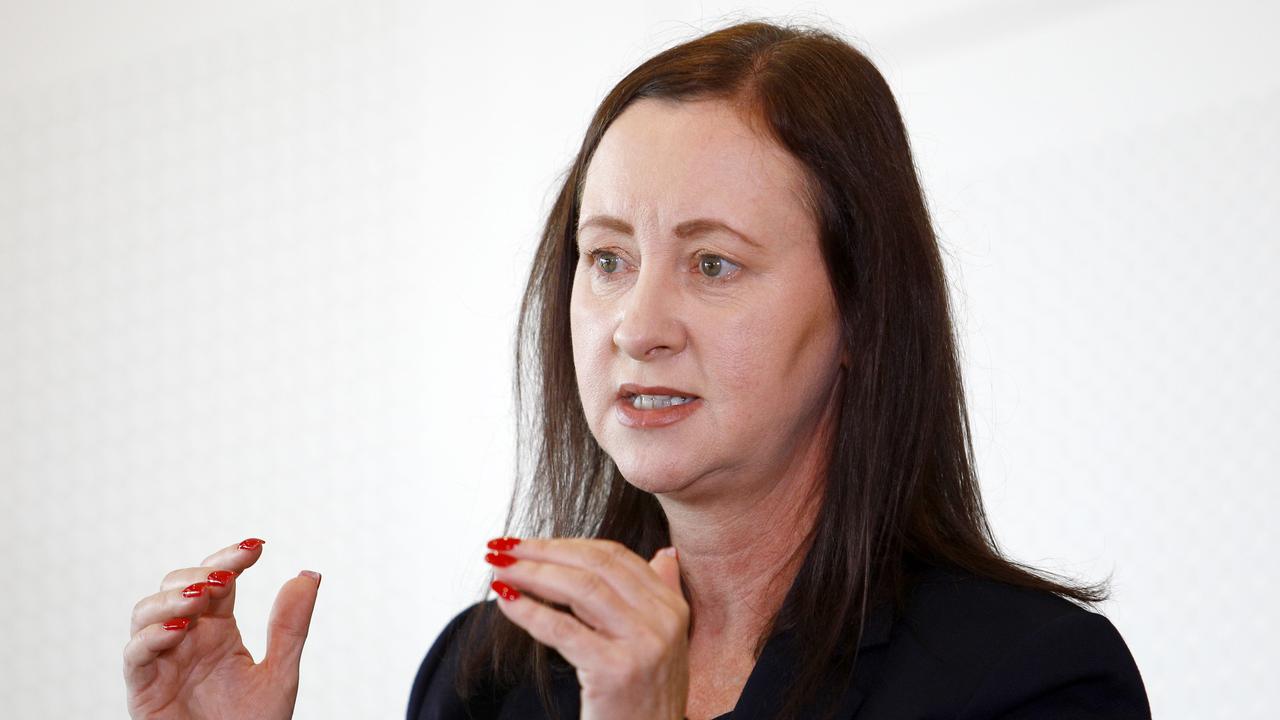 Queensland Health Minister Yvette D'Ath during a press conference in Brisbane. Picture: NCA NewsWire/Tertius Pickard