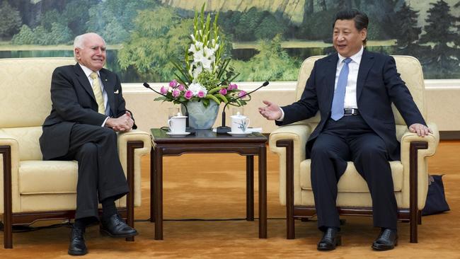 John Howard meets with Chinese President Xi Jinping in Beijing in 2014. Picture: File