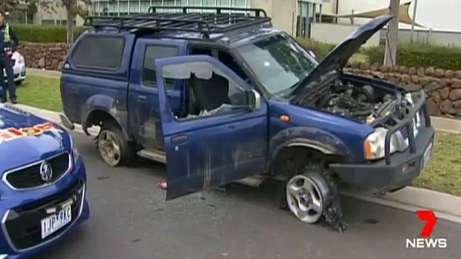 A woman was arrested after this police pursuit in Melbourne’s western suburbs.