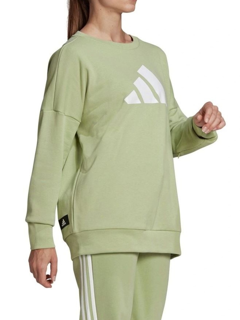 Adidas Sportswear Future Icons Sweatshirt Lime Green. Picture: Myer.