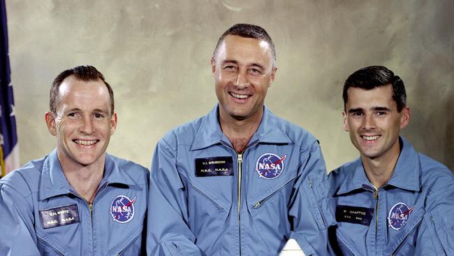 Apollo 1 team Gus Grissom, Roger Chaffey and Edward White. All three died on 27 January 1967 when their capsule caught fire and they were trapped inside. Picture: NASA. Picture: NASA