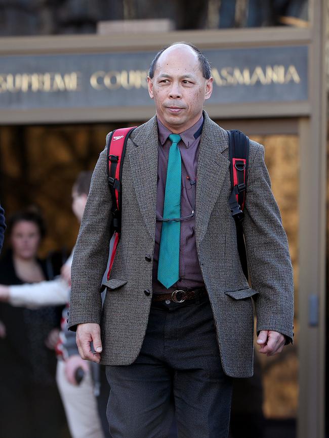 Witness Jared Khu, a prison volunteer, leaving the court. Picture: SAM ROSEWARNE