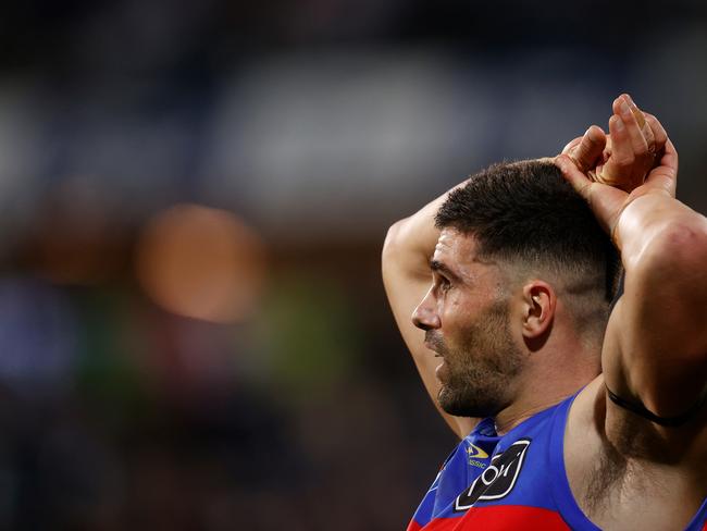 Marcus Adams and his fellow Lions teammates will work hard to contain Lance Franklin on Sunday. Picture: Michael Willson/AFL Photos via Getty Images