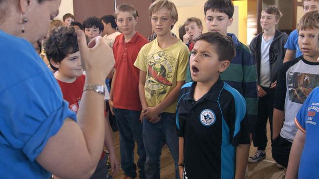 Michelle Leonard puts a young singer through his paces in Wide Open Sky.