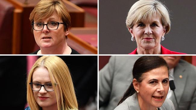 Clockwise from top left: Linda Reynolds, Julie Bishop, Concetta Fierravanti-Wells and Amanda Stoker.