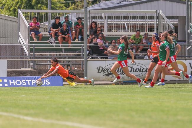 Easts Tigers fullback Fleur Ginn was dangerous with limited touches in a thrilling 22-all draw with Burleigh in round four of the Harvey Norman under-19s competition.