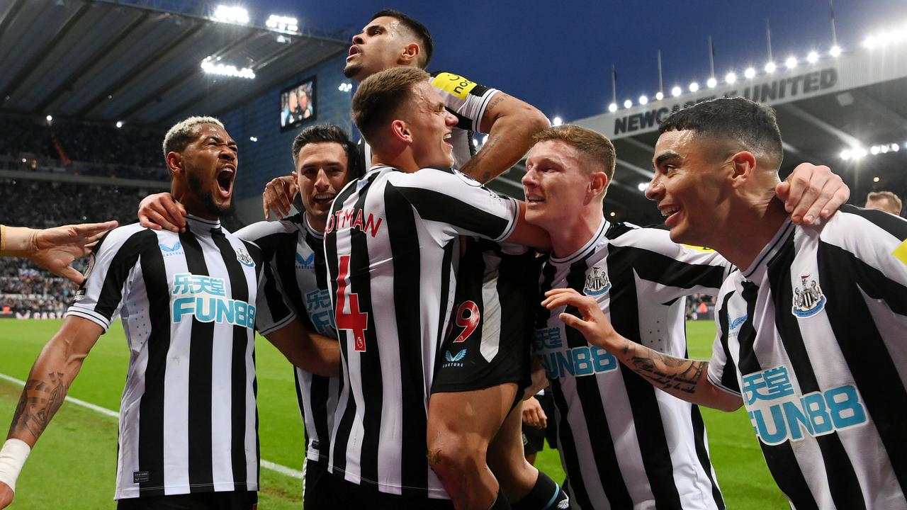 Newcastle are one win away from securing a spot in the Champions League. (Photo by Stu Forster/Getty Images)