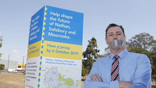 Councillor for Moorooka Steve Griffiths says community debate over the 2019 plan was “gagged’’ and the same thing is happening with the latest plan. Picture: Regi Varghese